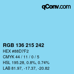 Color code: RGB 136 215 242 | qconv.com