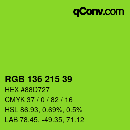 Color code: RGB 136 215 39 | qconv.com
