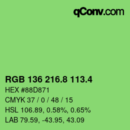 カラーコード: RGB 136 216.8 113.4 | qconv.com