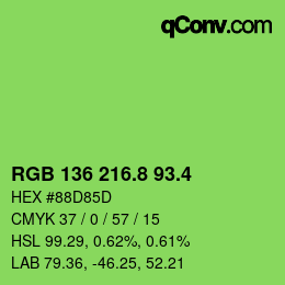 カラーコード: RGB 136 216.8 93.4 | qconv.com