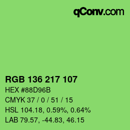 Color code: RGB 136 217 107 | qconv.com