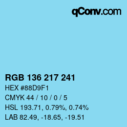 Color code: RGB 136 217 241 | qconv.com