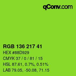 Color code: RGB 136 217 41 | qconv.com