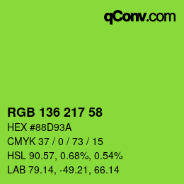 Color code: RGB 136 217 58 | qconv.com