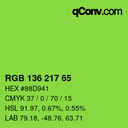 Color code: RGB 136 217 65 | qconv.com