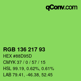 Color code: RGB 136 217 93 | qconv.com