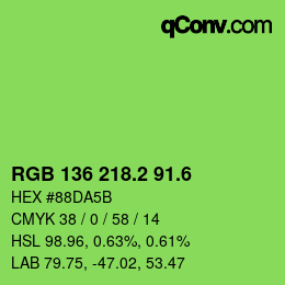 カラーコード: RGB 136 218.2 91.6 | qconv.com
