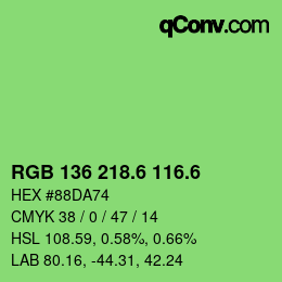 カラーコード: RGB 136 218.6 116.6 | qconv.com