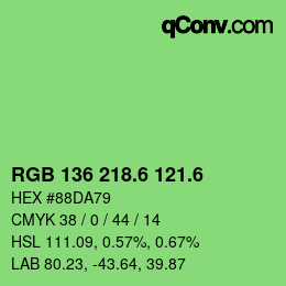 カラーコード: RGB 136 218.6 121.6 | qconv.com