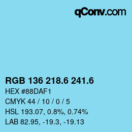 カラーコード: RGB 136 218.6 241.6 | qconv.com