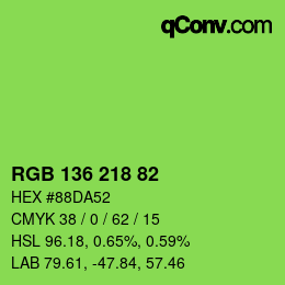 Color code: RGB 136 218 82 | qconv.com