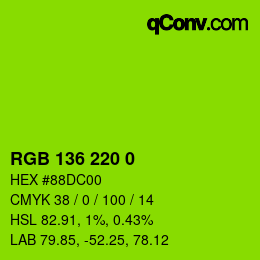 Color code: RGB 136 220 0 | qconv.com