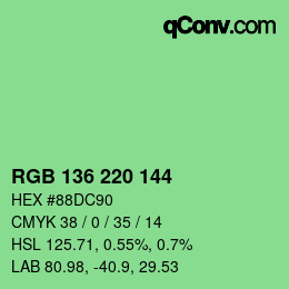 Código de color: RGB 136 220 144 | qconv.com
