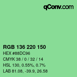 Color code: RGB 136 220 150 | qconv.com