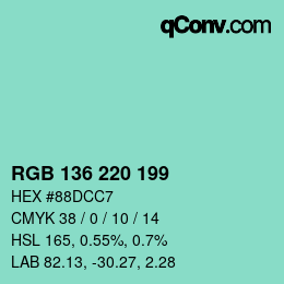 Farbcode: RGB 136 220 199 | qconv.com
