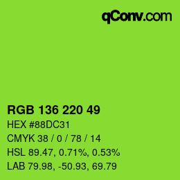 Color code: RGB 136 220 49 | qconv.com