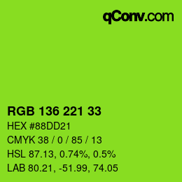 Color code: RGB 136 221 33 | qconv.com