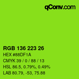 Color code: RGB 136 223 26 | qconv.com