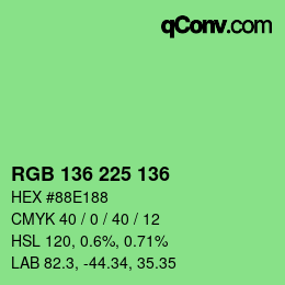 Farbcode: RGB 136 225 136 | qconv.com