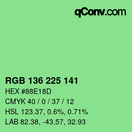 Color code: RGB 136 225 141 | qconv.com
