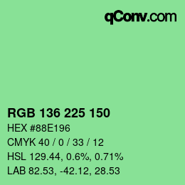 Color code: RGB 136 225 150 | qconv.com