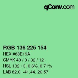 Color code: RGB 136 225 154 | qconv.com