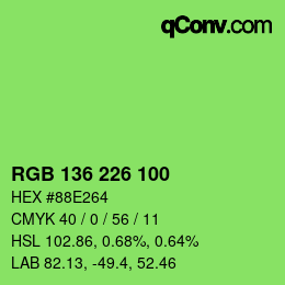 Color code: RGB 136 226 100 | qconv.com
