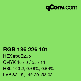 Color code: RGB 136 226 101 | qconv.com