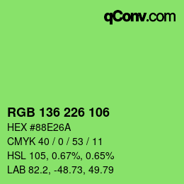 Color code: RGB 136 226 106 | qconv.com