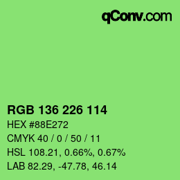 Farbcode: RGB 136 226 114 | qconv.com