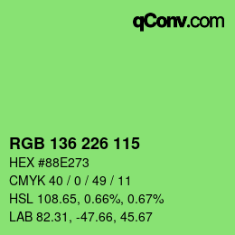 カラーコード: RGB 136 226 115 | qconv.com