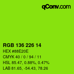 Color code: RGB 136 226 14 | qconv.com