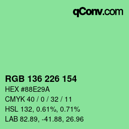 Color code: RGB 136 226 154 | qconv.com