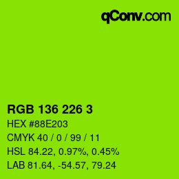 Farbcode: RGB 136 226 3 | qconv.com
