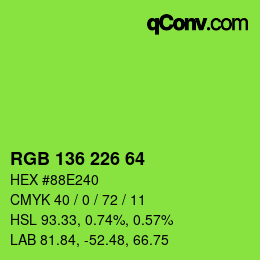 Color code: RGB 136 226 64 | qconv.com