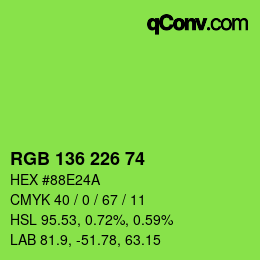 Color code: RGB 136 226 74 | qconv.com