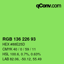 Color code: RGB 136 226 93 | qconv.com