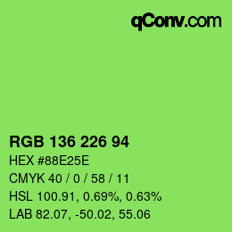 Color code: RGB 136 226 94 | qconv.com