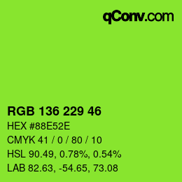 Color code: RGB 136 229 46 | qconv.com
