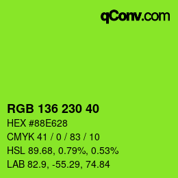 Color code: RGB 136 230 40 | qconv.com