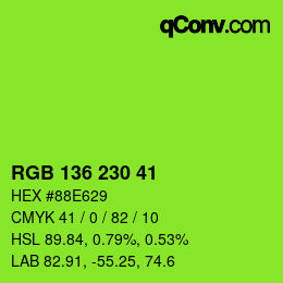 Color code: RGB 136 230 41 | qconv.com