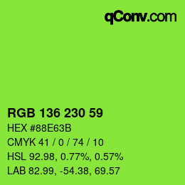 Color code: RGB 136 230 59 | qconv.com