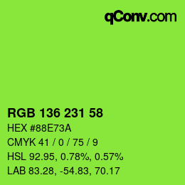 Color code: RGB 136 231 58 | qconv.com
