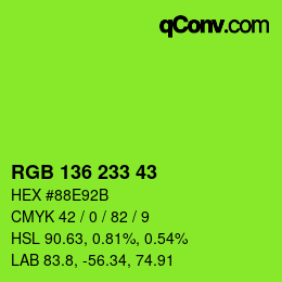 Color code: RGB 136 233 43 | qconv.com