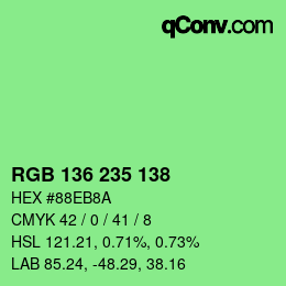 Color code: RGB 136 235 138 | qconv.com