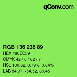 Color code: RGB 136 236 89 | qconv.com