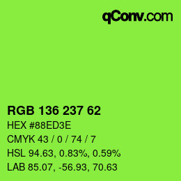 Color code: RGB 136 237 62 | qconv.com