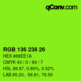 Color code: RGB 136 238 26 | qconv.com
