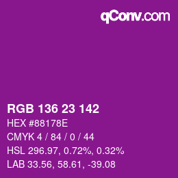 Farbcode: RGB 136 23 142 | qconv.com