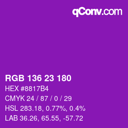 Color code: RGB 136 23 180 | qconv.com